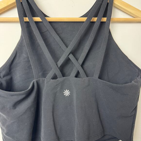 Athleta Black Caged Back Conscious Strappy Crop Bra - Size Medium - Picture 2 of 7